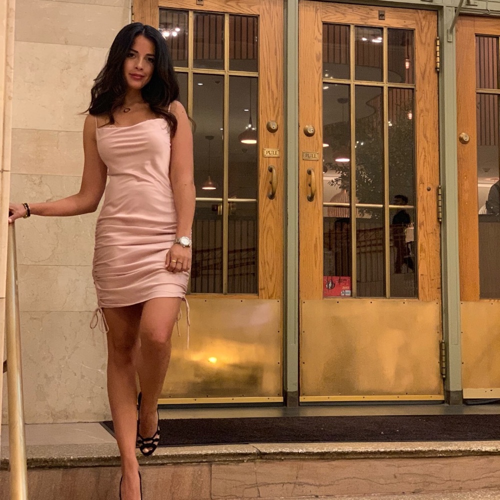 Light pink silk dress